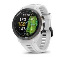 Смарт-годинник Garmin Approach S70 (42 мм) з чорним керамічним безелем та білим ремінцем