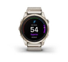 Смарт-годинник Garmin epix Pro (Gen 2) Sapphire Edition (42мм) ніжно-золотистий з нейлоновим ремінцем кремового кольору