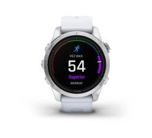 Смарт-годинник Garmin epix Pro (Gen 2) Standard Edition (42мм) сріблястий з ремінцем кольору білого каменю