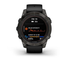 Смарт-годинник Garmin fenix 7 Pro Sapphire Solar Edition карбоново-сірий титановий DLC з чорним ремінцем