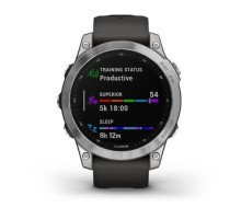 Смарт-годинник Garmin fenix 7 сріблястий з ремінцем графітового кольору