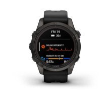 Смарт-годинник Garmin fenix 7S Pro Sapphire Solar Edition карбоново-сірий титановий DLC з чорним ремінцем