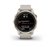 Смарт-годинник Garmin fenix 7S Pro Sapphire Solar Edition ніжно-золотистий зі світло-пісочним ремінцем