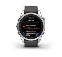 Смарт-годинник Garmin fenix 7S Pro Solar Edition сріблястий з ремінцем графітового кольору