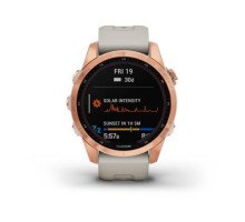 Смарт-годинник Garmin fenix 7S Solar рожево-золотистий зі світло-пісочним ремінцем