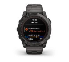 Смарт-годинник Garmin fenix 7X Pro Sapphire Solar Edition карбоново-сірий титановий DLC з титановим вентильованим браслетом