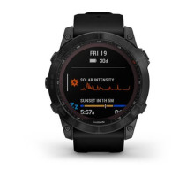 Смарт-годинник Garmin fenix 7X Sapphire Solar чорний титановий DLC з чорним ремінцем
