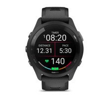 Смарт-годинник Garmin Forerunner 265 з чорними безелем і корпусом та чорно-сірим силіконовим ремінцем