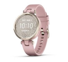Смарт-годинник Garmin Lily Sport з кремово-золотистим безелем, рожевим корпусом та силіконовим ремінцем