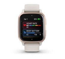 Смарт-годинник Garmin Venu Sq 2 Music Edition айворі з персиково-золотистим безелем