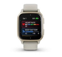 Смарт-годинник Garmin Venu Sq 2 Music Edition французький сірий з кремово-золотистим безелем