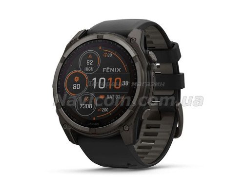 Смарт-часы Garmin fenix 8 (51 мм) Sapphire Solar карбоново-серый DLC титан черные