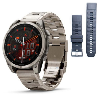 Смарт-годинник Garmin fenix 8 AMOLED (47 мм) Sapphire титан з титановим ремінцем