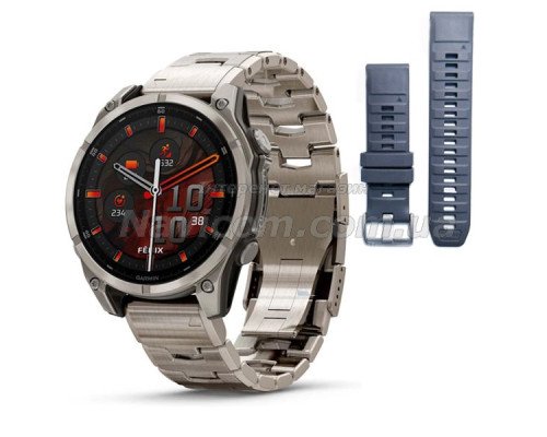 Смарт-часы Garmin fenix 8 AMOLED (47 мм) Sapphire титан з титановым ремешком