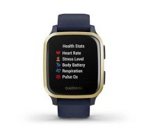 Смарт-годинник Garmin Venu Sq Music Edition темно-синій зі світло-золотистим безелем
