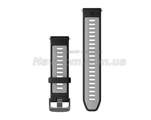 Змінний ремінець для смарт-годинника Garmin Forerunner (22 мм) силіконовий, чорно/сірий