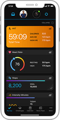  Додаток Garmin Connect представляє собою активну онлайн спільноту, в якій можна спілкуватись, змагатись і обмінюватися даними